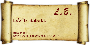 Löb Babett névjegykártya